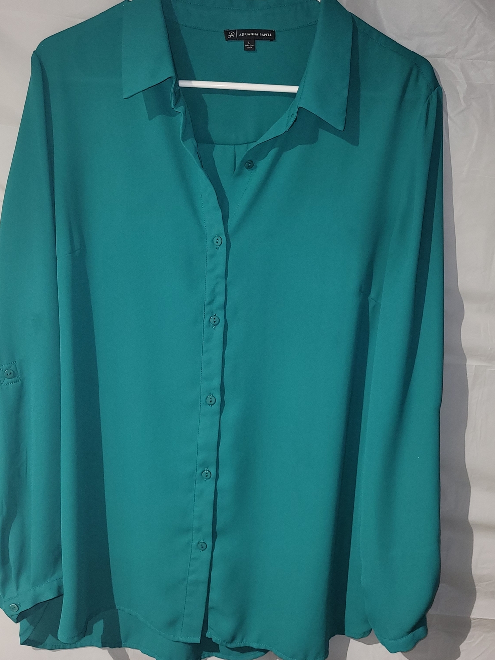 Adrianna Papell Women’s Teal Button-Front Blouse